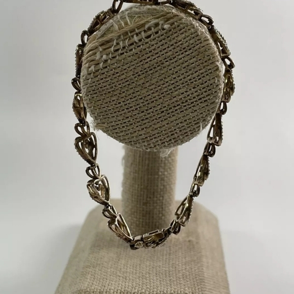 SUN ROSE GOLD-PLATED STERLING SILVER 7.50 INCH BRACELET DIAMOND X40 13.1G - Picture 10 of 14